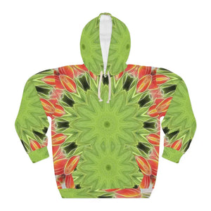 Abstract Green Hoodie - Bold Unisex Pullover - Dipaliz - Xs - Hoodies