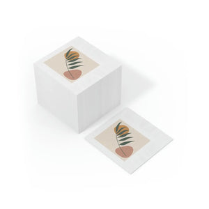 White Coined Napkins – Modern Abstract Art - Dipaliz - Paper