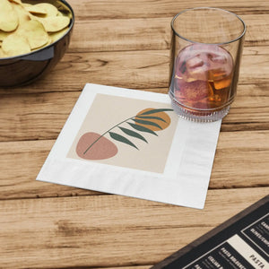 White Coined Napkins – Modern Abstract Art - Dipaliz - Paper