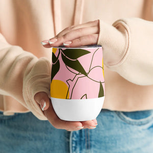 Abstract Art Wine Tumbler – Eco Friendly 12oz - Dipaliz - Tumblers