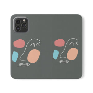 Abstract Face Art Flip Cases - Faux Leather Samsung Galaxy - Dipaliz - Mobile Phone