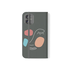 Abstract Face Art Flip Cases - Faux Leather Samsung Galaxy - Dipaliz - Mobile Phone