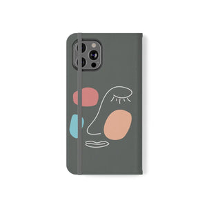 Abstract Face Art Flip Cases - Faux Leather Samsung Galaxy - Dipaliz - Mobile Phone