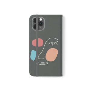 Abstract Face Art Flip Cases - Faux Leather Samsung Galaxy - Dipaliz - Mobile Phone