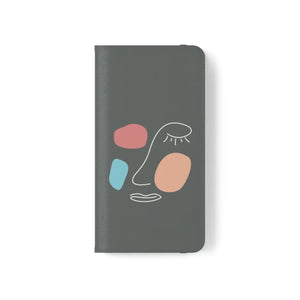 Abstract Face Art Flip Cases - Faux Leather Samsung Galaxy - Dipaliz - Mobile Phone