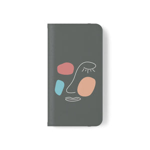Abstract Face Art Flip Cases - Faux Leather Samsung Galaxy - Dipaliz - Mobile Phone