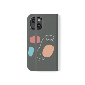 Abstract Face Art Flip Cases - Faux Leather Samsung Galaxy - Dipaliz - Mobile Phone