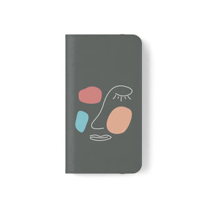 Abstract Face Art Flip Cases - Faux Leather Samsung Galaxy - Dipaliz - Mobile Phone