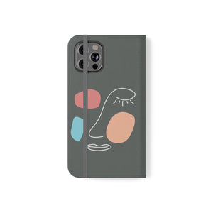 Abstract Face Art Flip Cases - Faux Leather Samsung Galaxy - Dipaliz - Mobile Phone