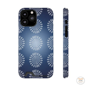Slim Abstract Gold Phone Case - Navy Blue Card Holder - Dipaliz - Mobile Cases