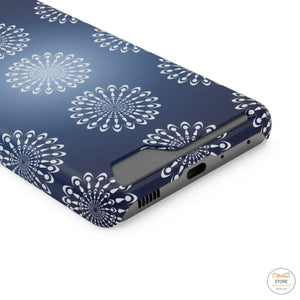 Slim Abstract Gold Phone Case - Navy Blue Card Holder - Dipaliz - Mobile Cases