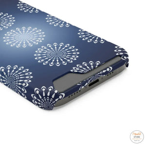 Slim Abstract Gold Phone Case - Navy Blue Card Holder - Dipaliz - Mobile Cases