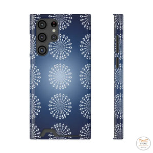 Slim Abstract Gold Phone Case - Navy Blue Card Holder - Dipaliz - Mobile Cases