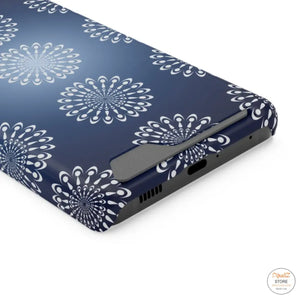 Slim Abstract Gold Phone Case - Navy Blue Card Holder - Dipaliz - Mobile Cases