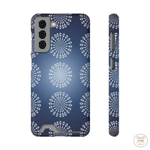 Slim Abstract Gold Phone Case - Navy Blue Card Holder - Dipaliz - Mobile Cases