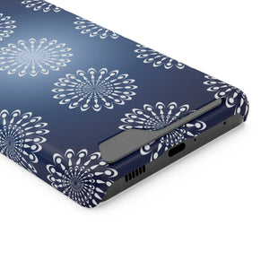 Slim Abstract Gold Phone Case - Navy Blue Card Holder - Dipaliz - Mobile Cases