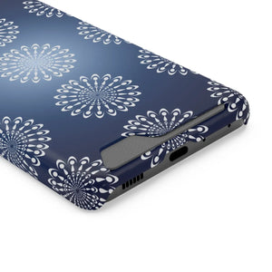 Slim Abstract Gold Phone Case - Navy Blue Card Holder - Dipaliz - Mobile Cases