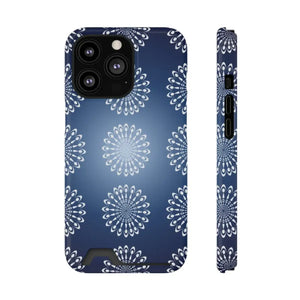 Slim Abstract Gold Phone Case - Navy Blue Card Holder - Dipaliz - Mobile Cases