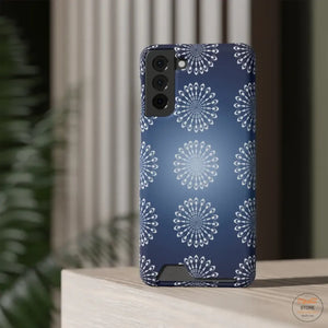 Slim Abstract Gold Phone Case - Navy Blue Card Holder - Dipaliz - Mobile Cases