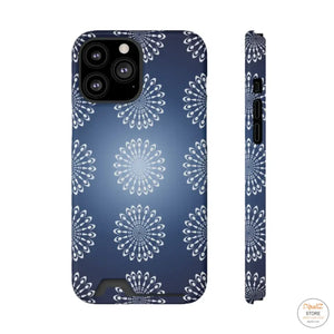 Slim Abstract Gold Phone Case - Navy Blue Card Holder - Dipaliz - Mobile Cases