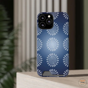 Slim Abstract Gold Phone Case - Navy Blue Card Holder - Dipaliz - Mobile Cases