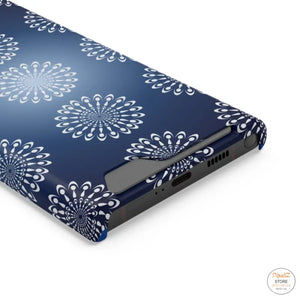 Slim Abstract Gold Phone Case - Navy Blue Card Holder - Dipaliz - Mobile Cases