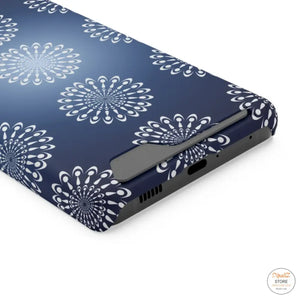 Slim Abstract Gold Phone Case - Navy Blue Card Holder - Dipaliz - Mobile Cases