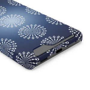 Slim Abstract Gold Phone Case - Navy Blue Card Holder - Dipaliz - Mobile Cases