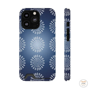 Slim Abstract Gold Phone Case - Navy Blue Card Holder - Dipaliz - Mobile Cases