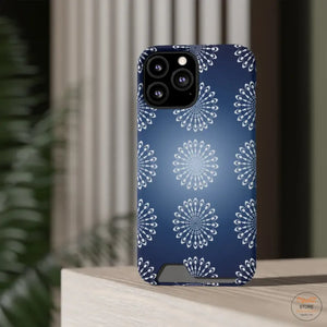 Slim Abstract Gold Phone Case - Navy Blue Card Holder - Dipaliz - Mobile Cases