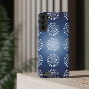 Slim Abstract Gold Phone Case - Navy Blue Card Holder - Dipaliz - Mobile Cases