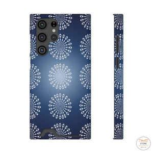 Slim Abstract Gold Phone Case - Navy Blue Card Holder - Dipaliz - Mobile Cases
