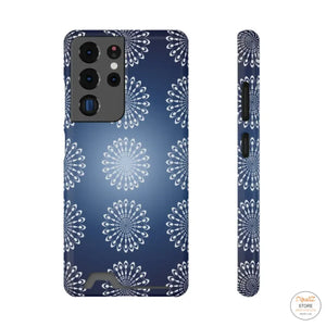 Slim Abstract Gold Phone Case - Navy Blue Card Holder - Dipaliz - Mobile Cases