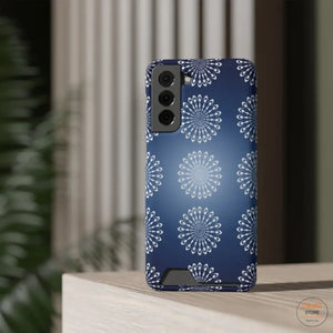 Slim Abstract Gold Phone Case - Navy Blue Card Holder - Dipaliz - Mobile Cases