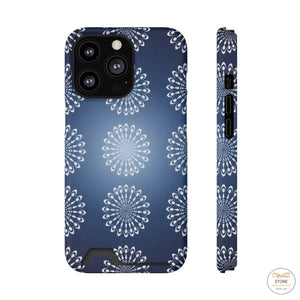 Slim Abstract Gold Phone Case - Navy Blue Card Holder - Dipaliz - Mobile Cases