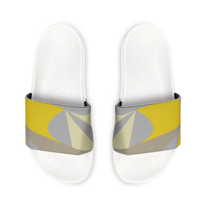 Bold Slide Sandals - Yellow and Grey Abstract - Dipaliz