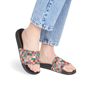 Chic Abstract Pattern Slide Sandals - Women’s Pu - Dipaliz