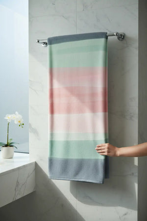 Abstract Pink Beach Towel – Green 30x60 Size - Dipaliz - Towels