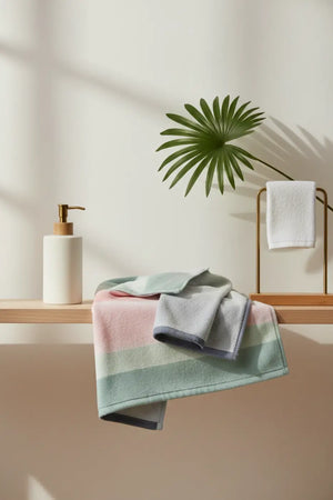 Abstract Pink Beach Towel – Green 30x60 Size - Dipaliz - Towels