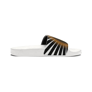 Ergonomic Men’s Slide Sandals - Abstract Radial Pattern - Dipaliz