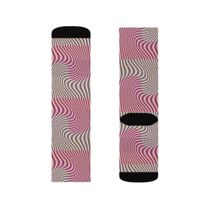 Abstract Wavy Red Socks - Stripes - Dipaliz