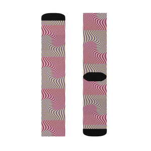 Abstract Wavy Red Socks - Stripes - Dipaliz