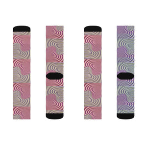 Abstract Wavy Red Socks - Stripes - Dipaliz