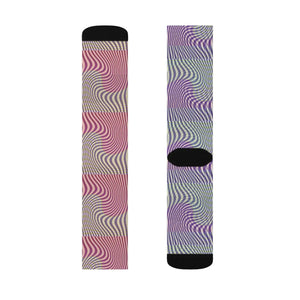 Abstract Wavy Red Socks - Stripes - Dipaliz