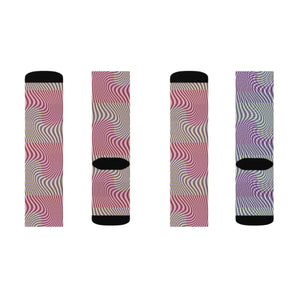 Abstract Wavy Red Socks - Stripes - Dipaliz