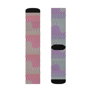 Abstract Wavy Red Socks - Stripes - Dipaliz