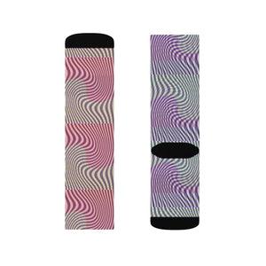 Abstract Wavy Red Socks - Stripes - Dipaliz