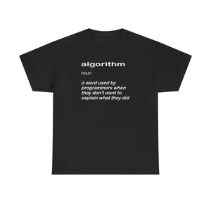T-shirt - Algorithm Definition Programming Shirt Deluxe Heavy Cotton Tee Dipaliz