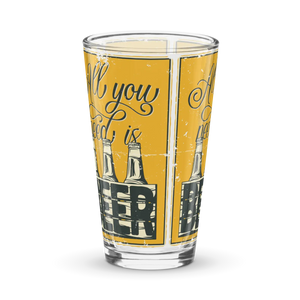 Sleek Shaker Pint Glass - 16 Oz Clear Cocktail - Dipaliz - Beer Glasses