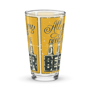 Sleek Shaker Pint Glass - 16 Oz Clear Cocktail - Dipaliz - Beer Glasses